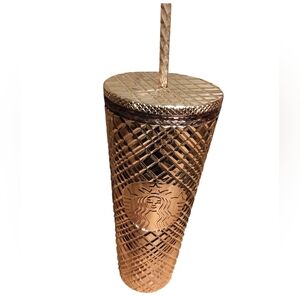 Starbucks Gold Tumbler with Straw